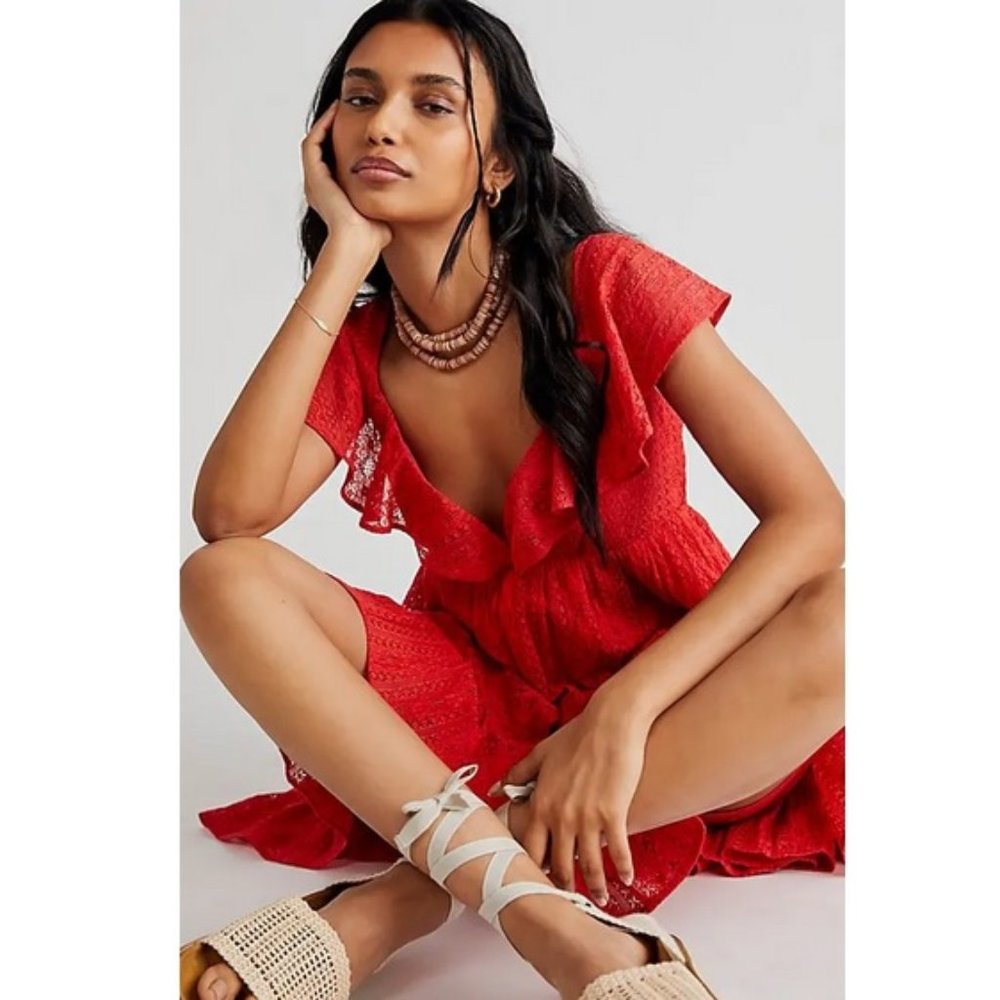 ✨HP✨Free People Undone Lace Mini Dress NWOT - Picture 2 of 13